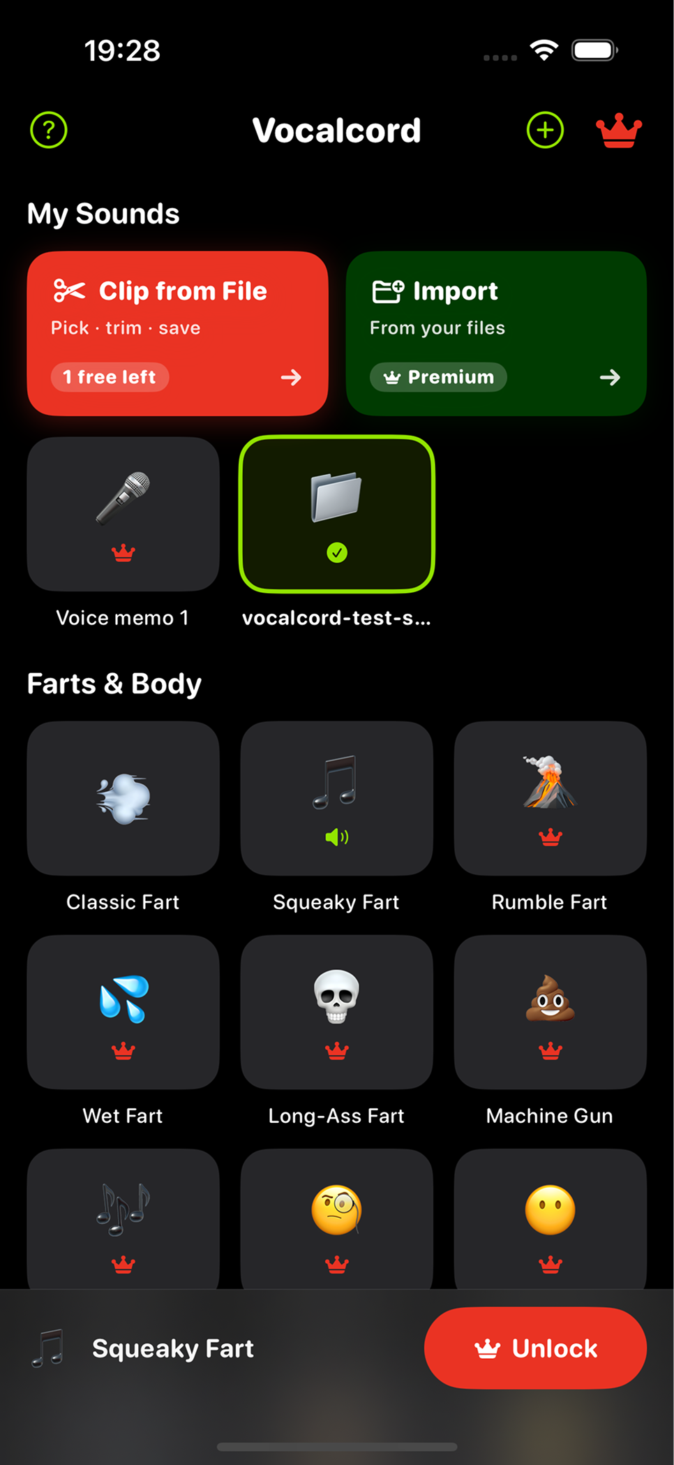 Vocalcord in dark mode